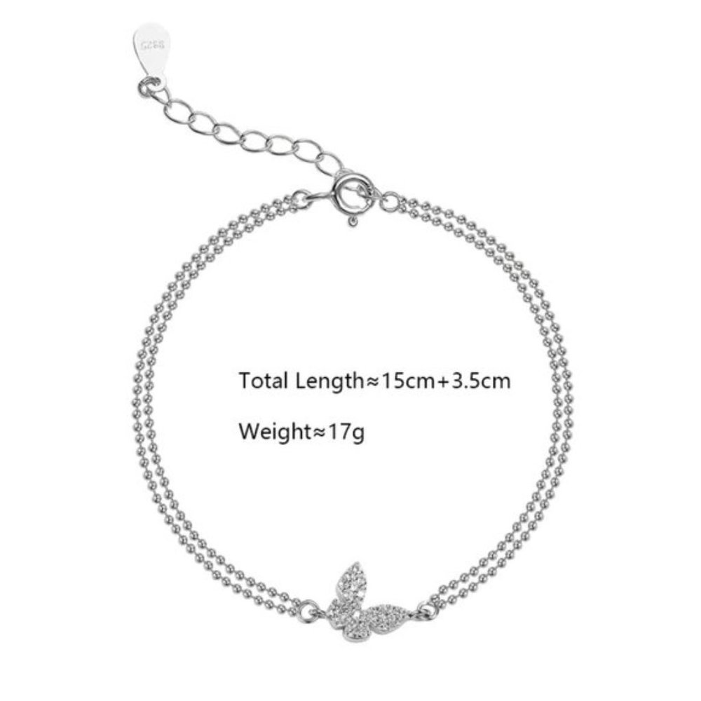 NEW Silver Simple Cute Butterfly Bracelet - Picture 3 of 5
